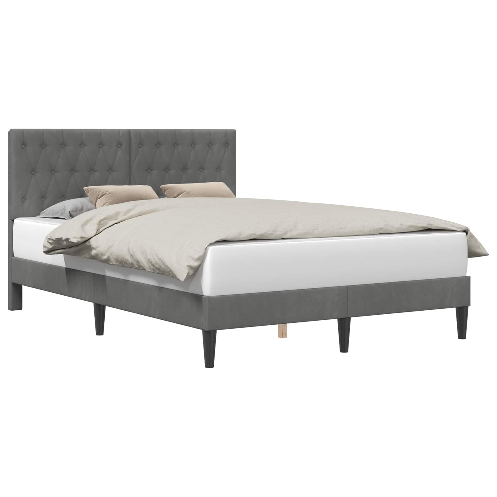 Struttura del letto Grigio Scuro 120 x 190 cm Velluto - homemem39