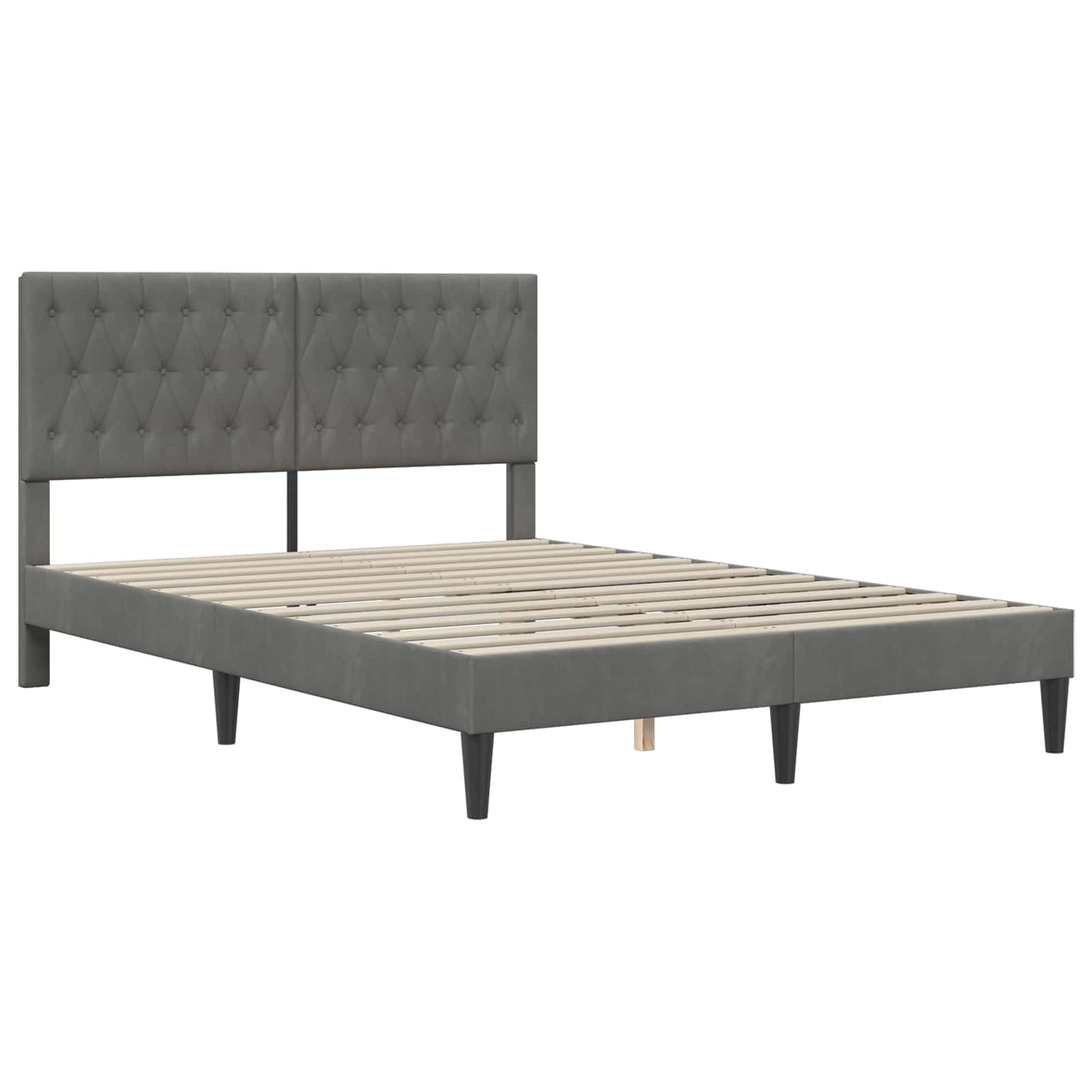 Struttura del letto Grigio Scuro 120 x 190 cm Velluto - homemem39