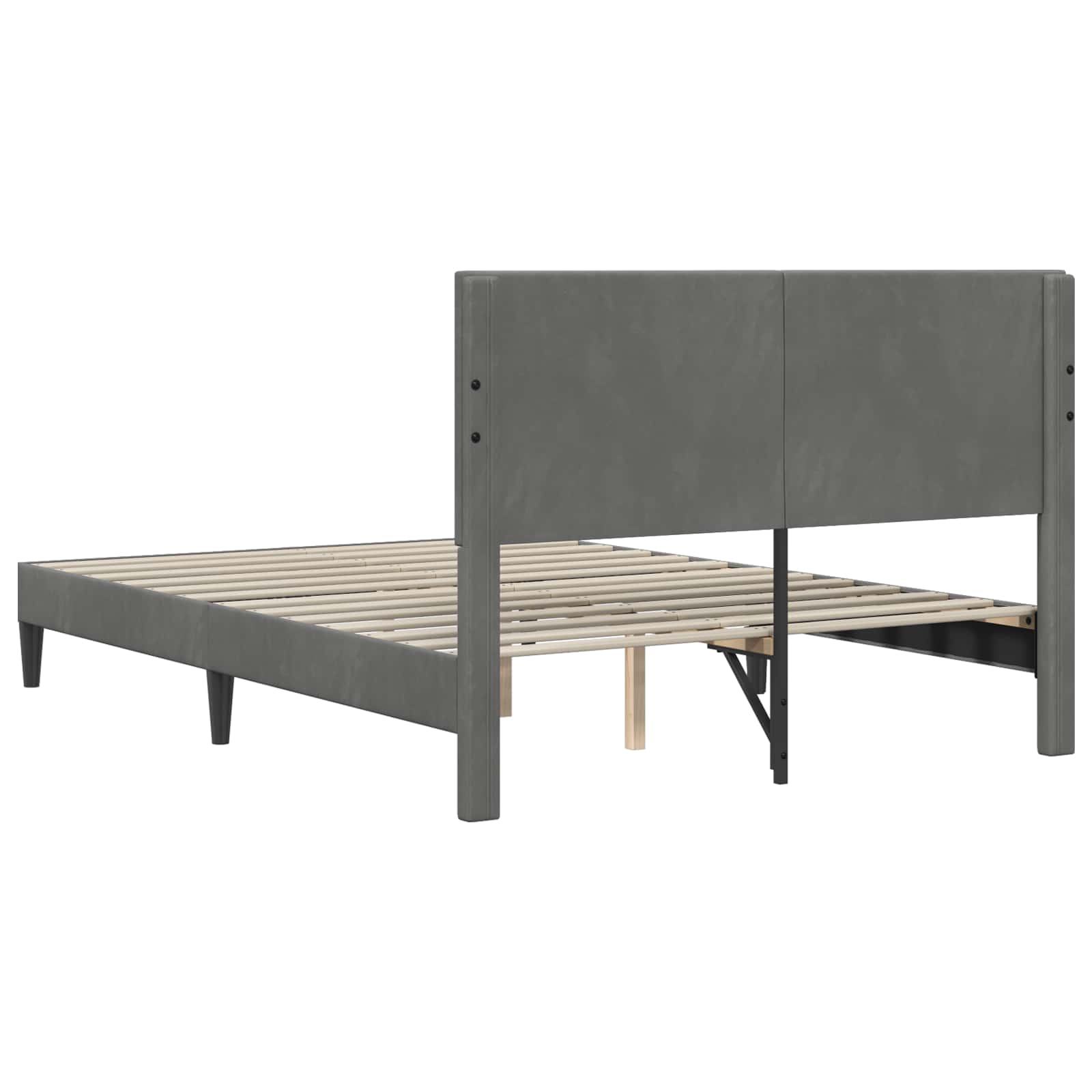 Struttura del letto Grigio Scuro 120 x 190 cm Velluto - homemem39