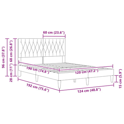 Struttura del letto Grigio Scuro 120 x 190 cm Velluto - homemem39