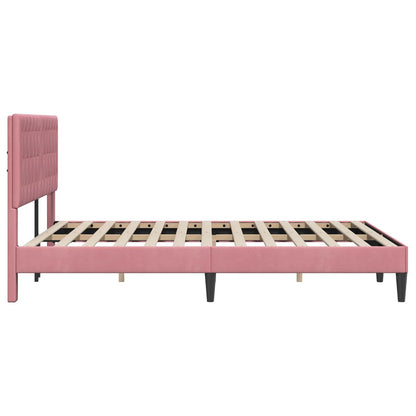 Struttura del letto con testiera Rosa 120 x 190 cm Velluto | homemem39