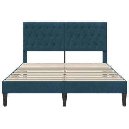 Struttura del letto con testiera Blu 120 x 190 cm Velluto | homemem39
