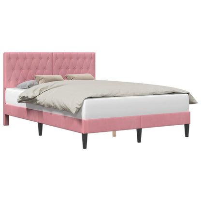 Struttura del letto con testiera Rosa 120 x 200 cm Velluto | homemem39
