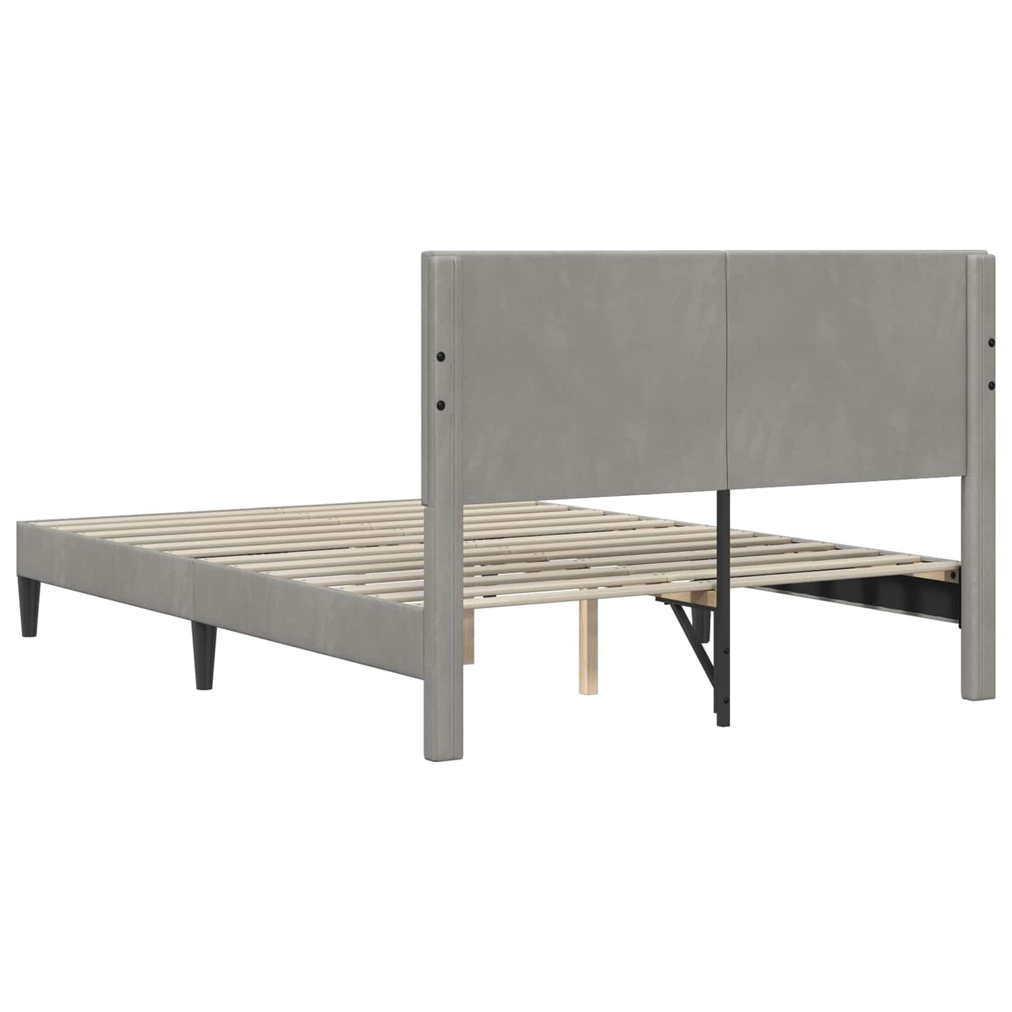 Struttura del letto Grigio Chiaro 140 x 190 cm Velluto | homemem39