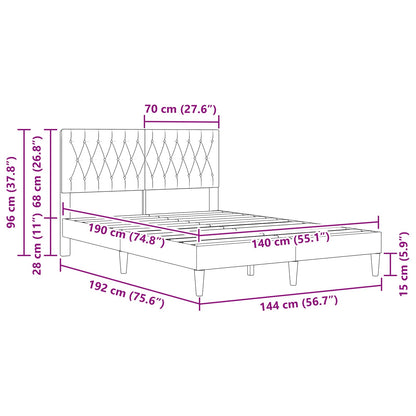 Struttura del letto Grigio Scuro 140 x 190 cm Velluto | homemem39