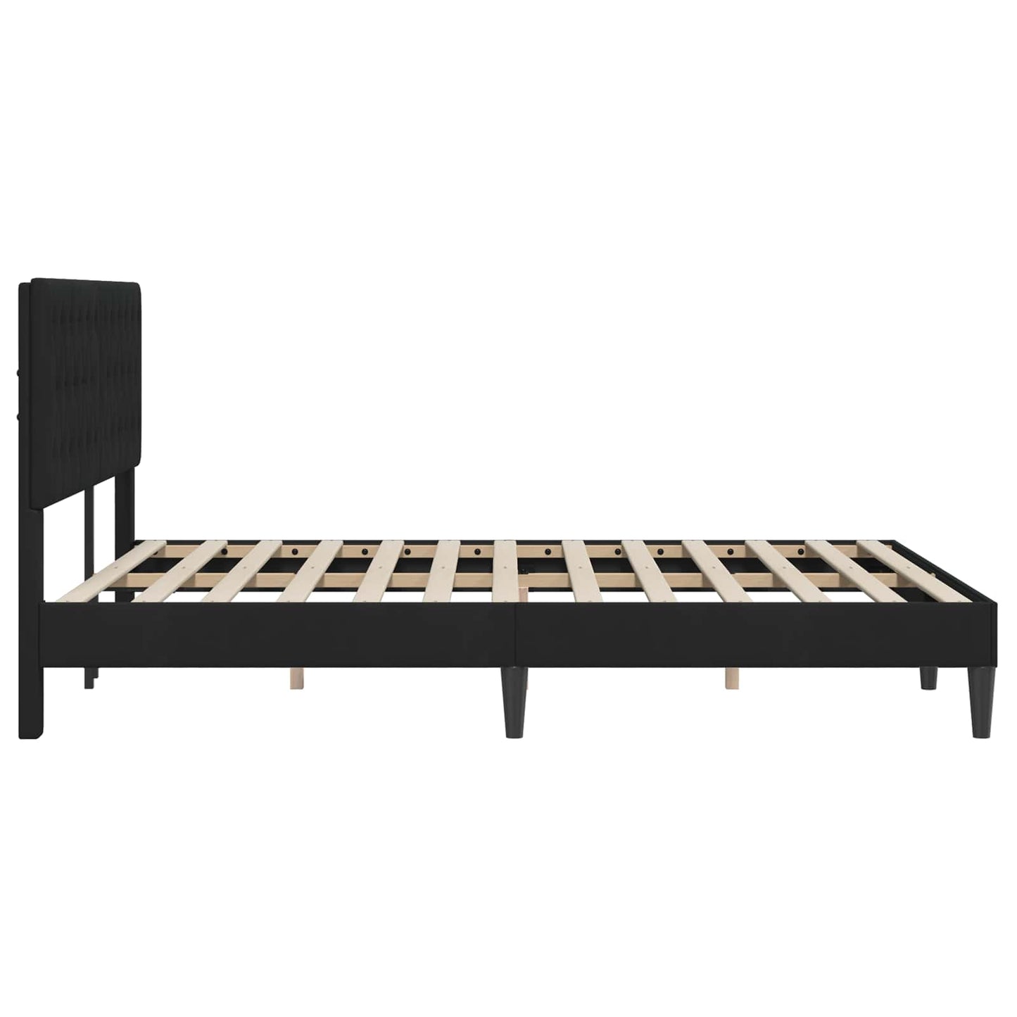 Struttura del letto con testiera Nero 140 x 190 cm Velluto | homemem39
