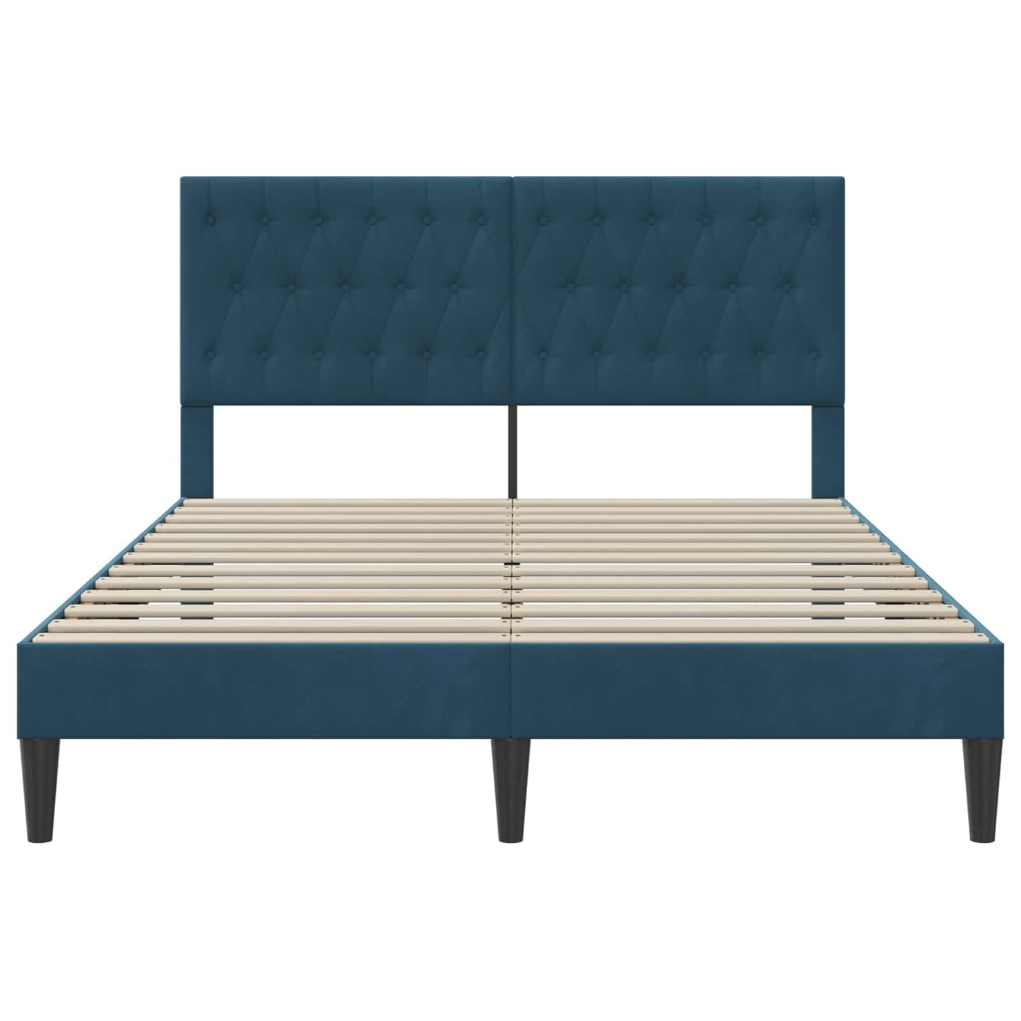 Struttura del letto con testiera Blu 140 x 190 cm Velluto | homemem39