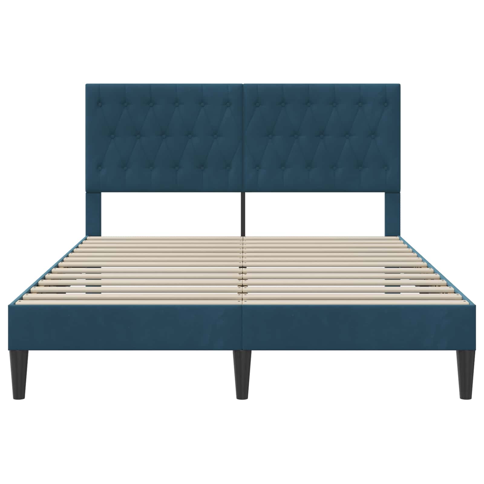 Struttura del letto con testiera Blu 140 x 190 cm Velluto | homemem39