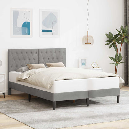 Struttura del letto Grigio Chiaro 140 x 200 cm Velluto | homemem39