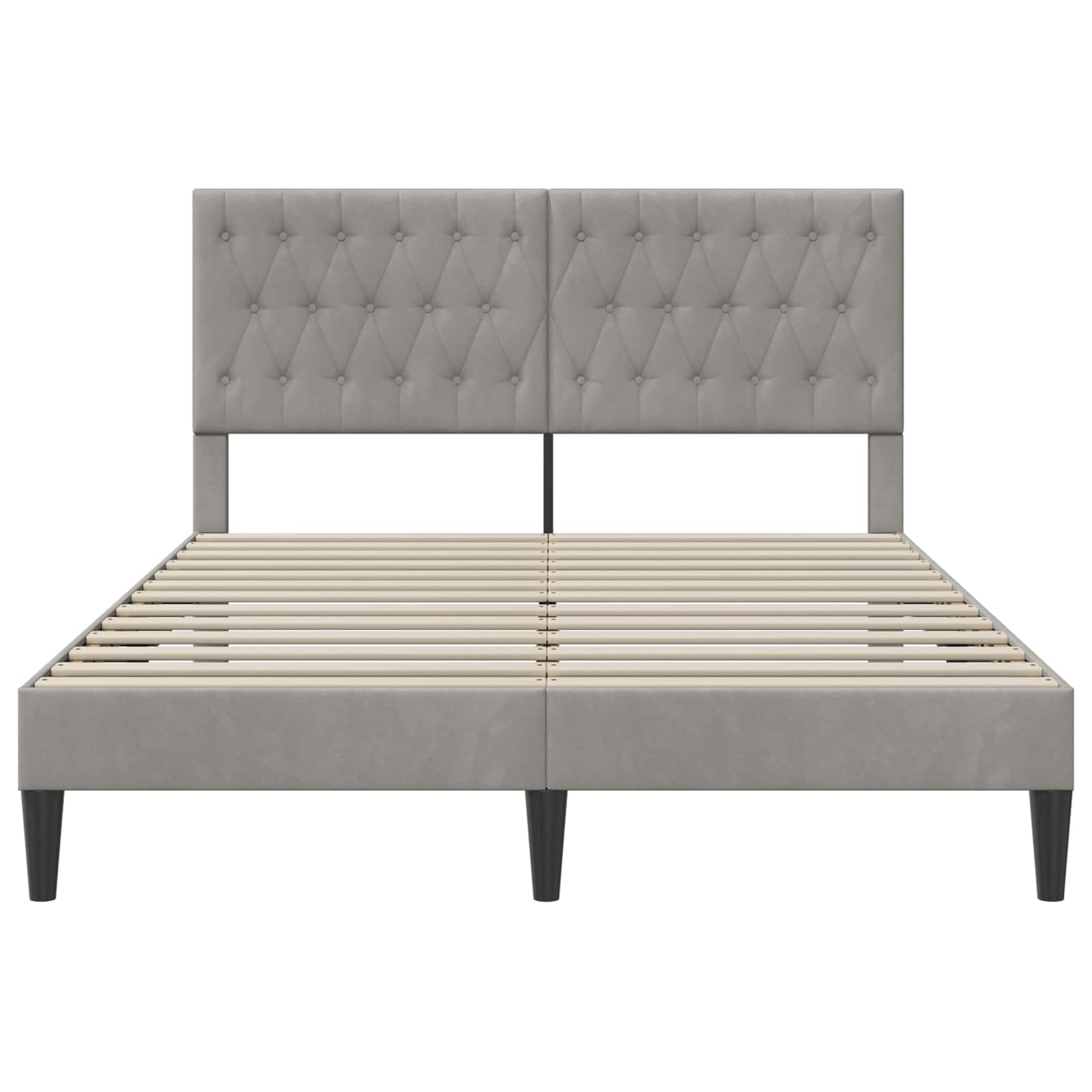 Struttura del letto Grigio Chiaro 140 x 200 cm Velluto | homemem39