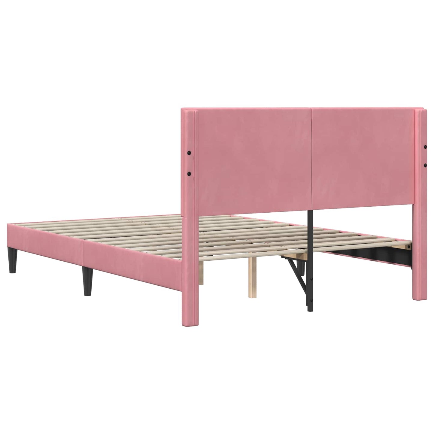 Struttura del letto con testiera Rosa 140 x 200 cm Velluto | homemem39