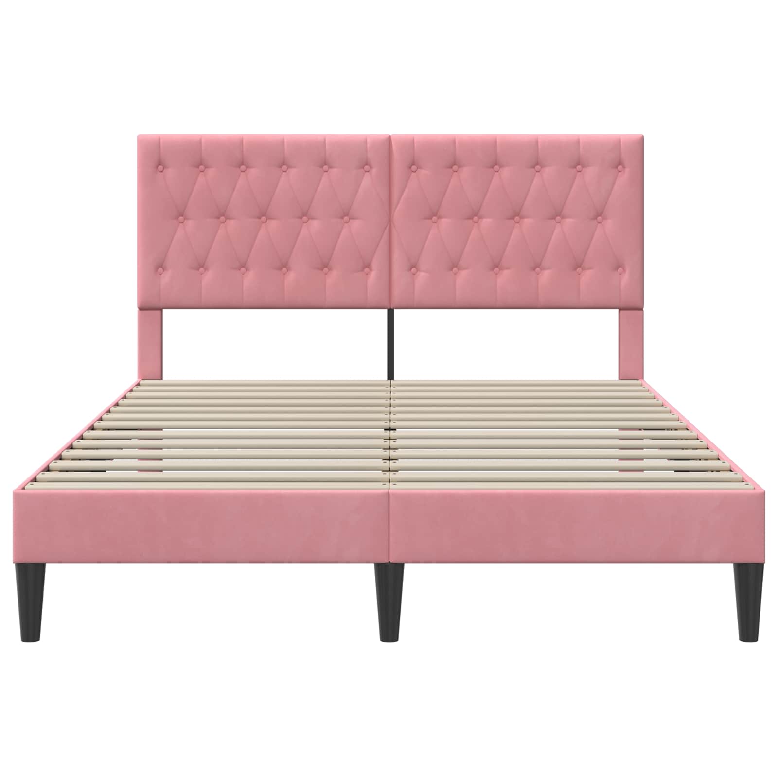 Struttura del letto con testiera Rosa 140 x 200 cm Velluto | homemem39
