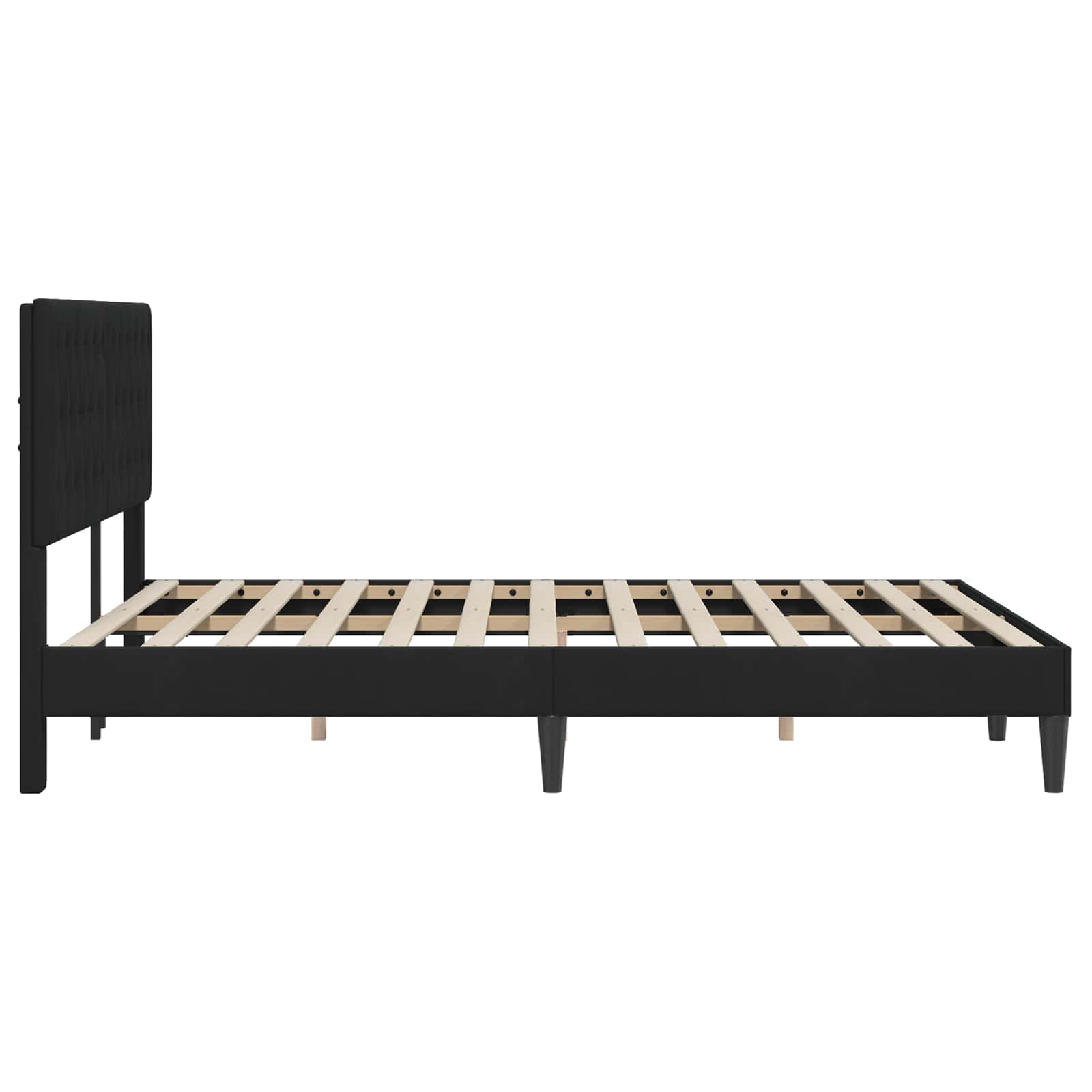 Struttura del letto con testiera Nero 140 x 200 cm Velluto | homemem39