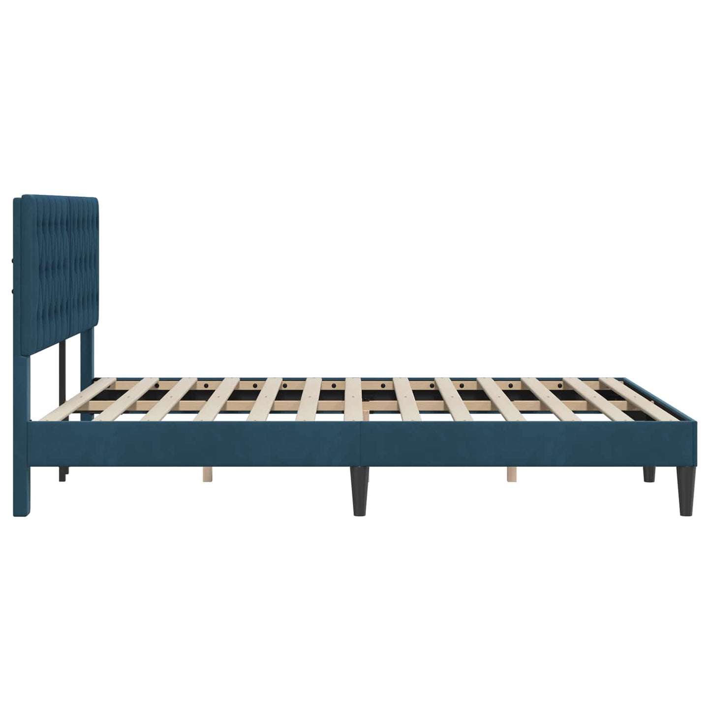 Struttura del letto con testiera Blu 140 x 200 cm Velluto | homemem39