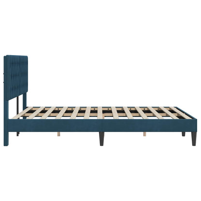 Struttura del letto con testiera Blu 140 x 200 cm Velluto | homemem39