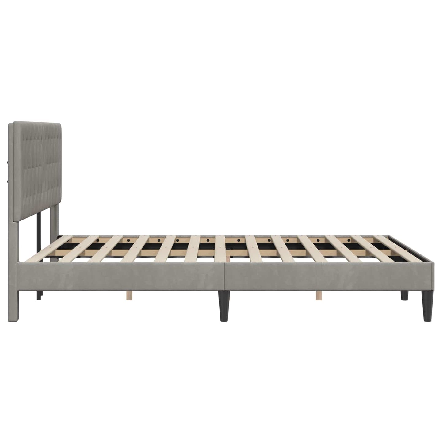 Struttura del letto Grigio Chiaro 160 x 200 cm Velluto | homemem39