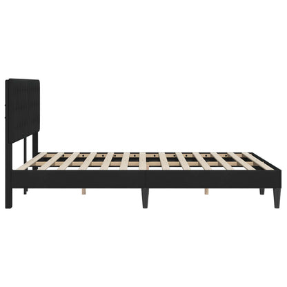 Struttura del letto con testiera Nero 160 x 200 cm Velluto | homemem39