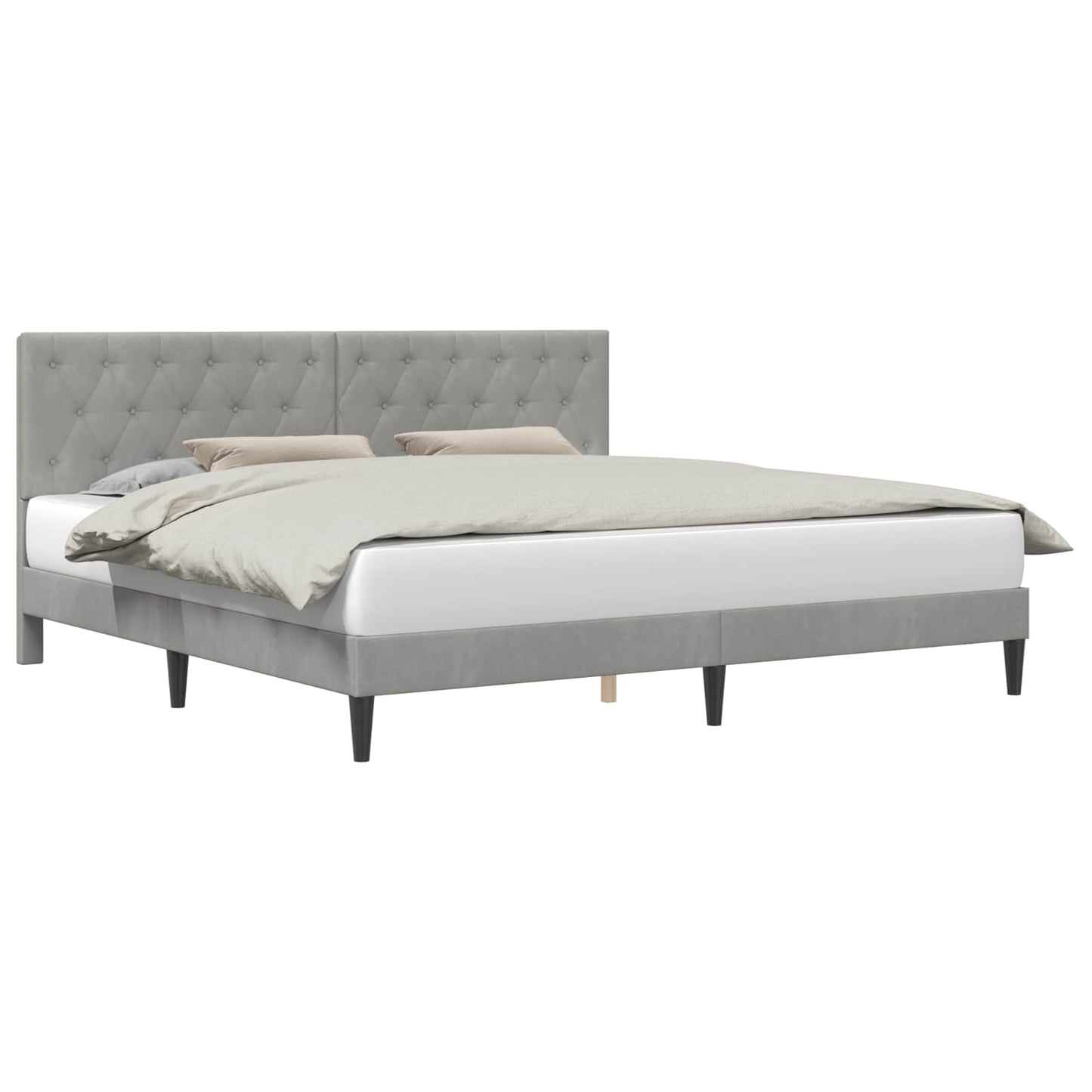 Struttura del letto Grigio Chiaro 180 x 200 cm Velluto | homemem39