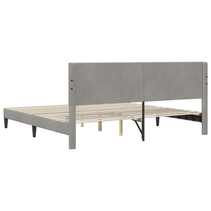 Struttura del letto Grigio Chiaro 180 x 200 cm Velluto | homemem39