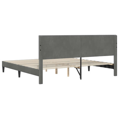 Struttura del letto Grigio Scuro 180 x 200 cm Velluto | homemem39
