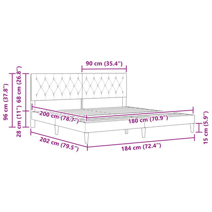 Struttura del letto Verde Scuro 180 x 200 cm Velluto | homemem39