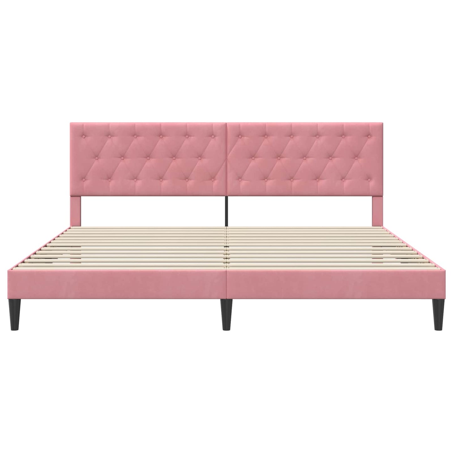 Struttura del letto con testiera Rosa 180 x 200 cm Velluto | homemem39