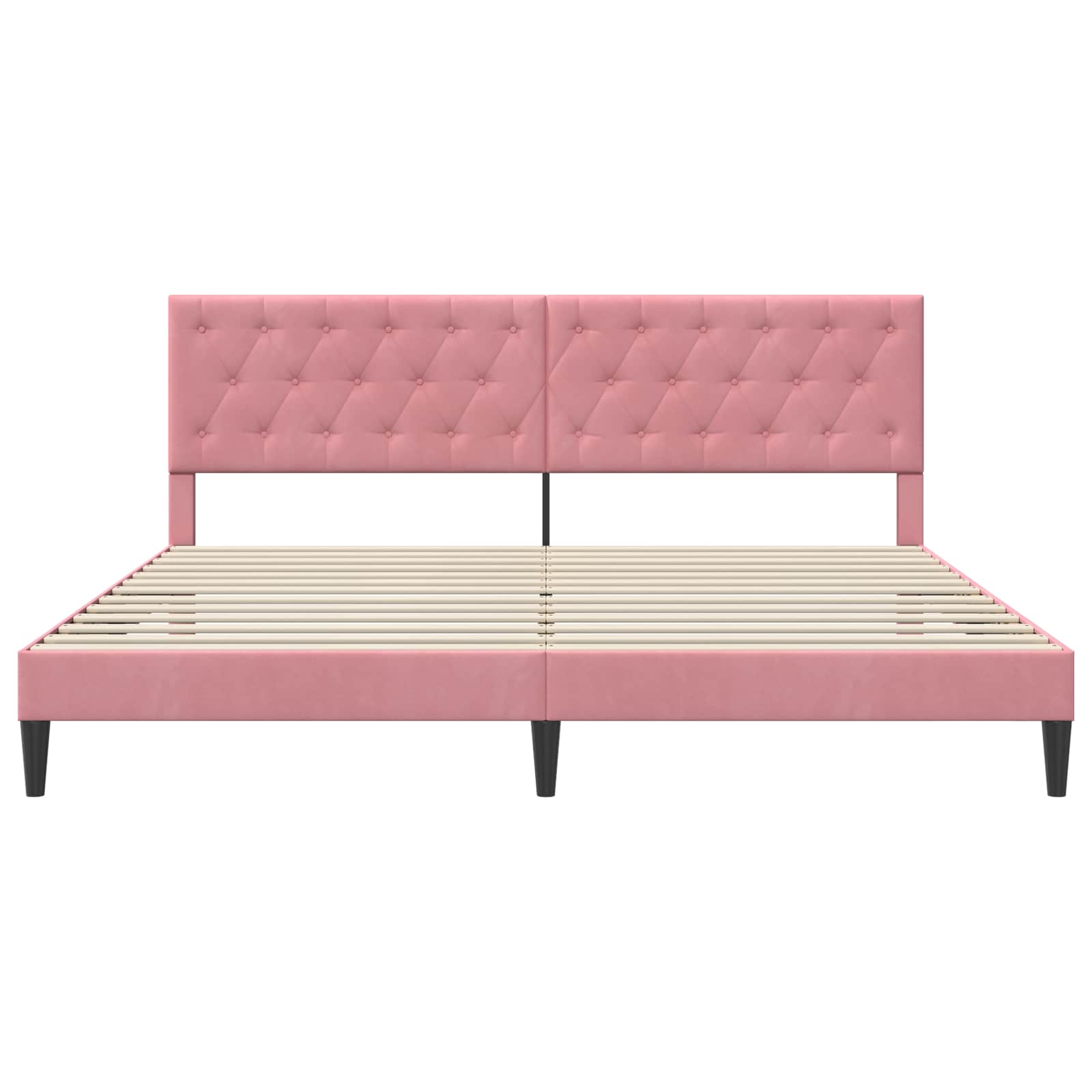 Struttura del letto con testiera Rosa 180 x 200 cm Velluto | homemem39