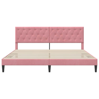 Struttura del letto con testiera Rosa 180 x 200 cm Velluto | homemem39