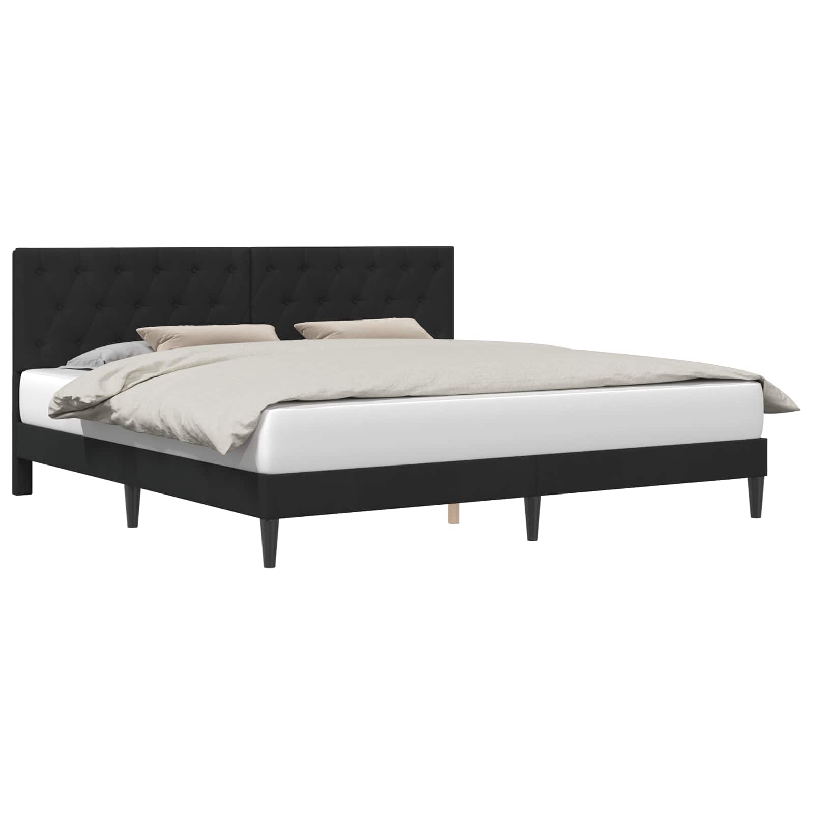 Struttura del letto con testiera Nero 180 x 200 cm Velluto | homemem39