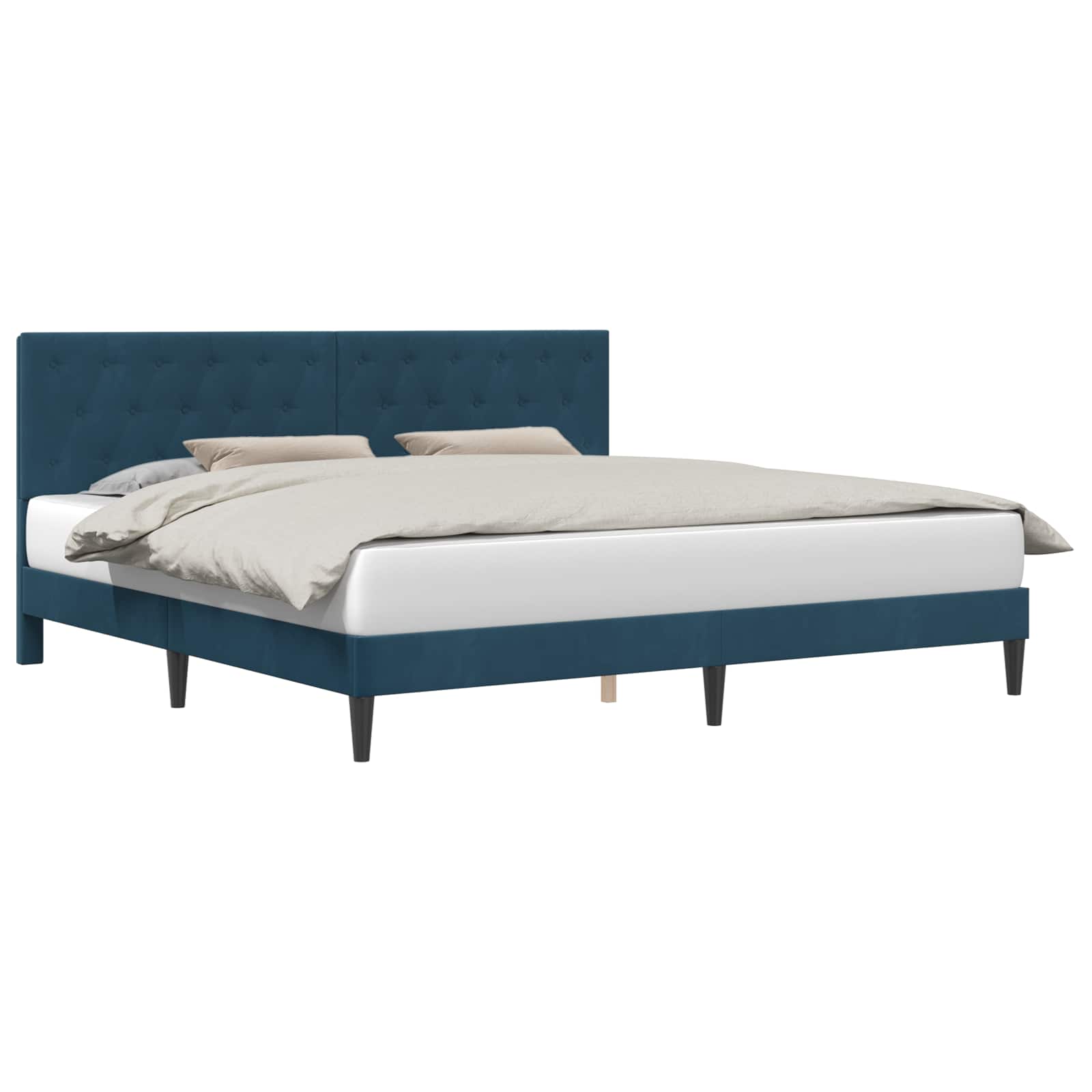 Struttura del letto con testiera Blu 180 x 200 cm Velluto | homemem39