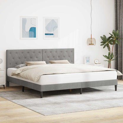 Struttura del letto Grigio Chiaro 200 x 200 cm Velluto | homemem39