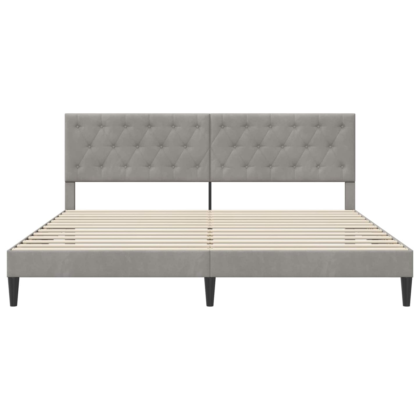 Struttura del letto Grigio Chiaro 200 x 200 cm Velluto | homemem39