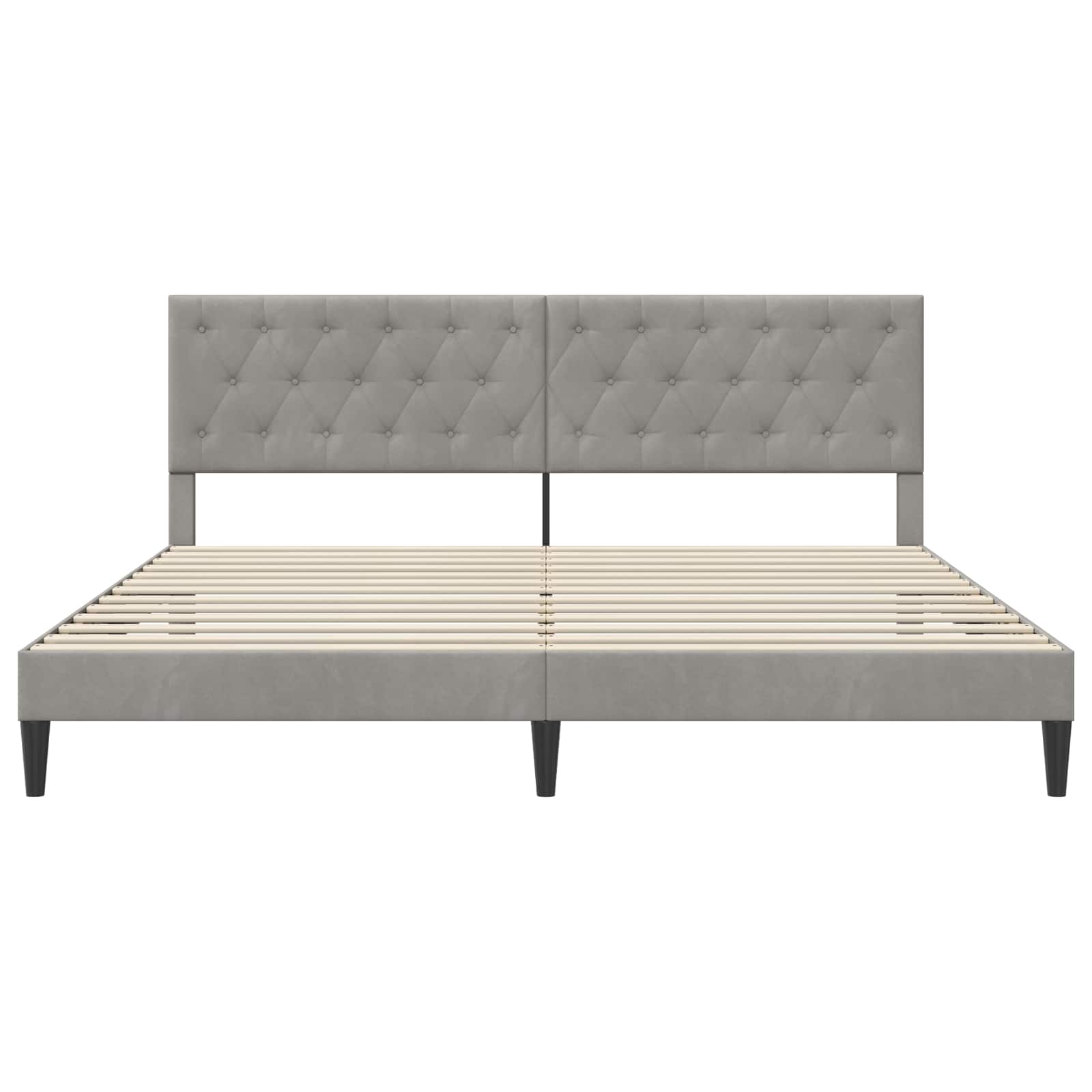 Struttura del letto Grigio Chiaro 200 x 200 cm Velluto | homemem39