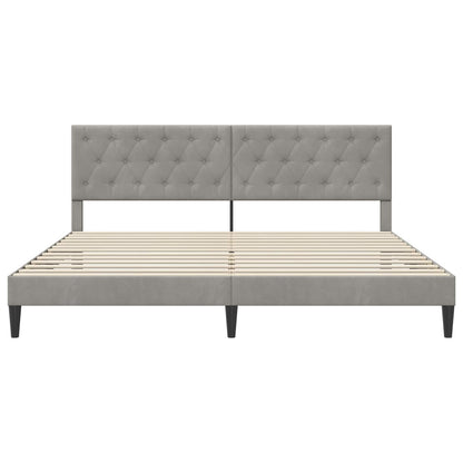 Struttura del letto Grigio Chiaro 200 x 200 cm Velluto | homemem39