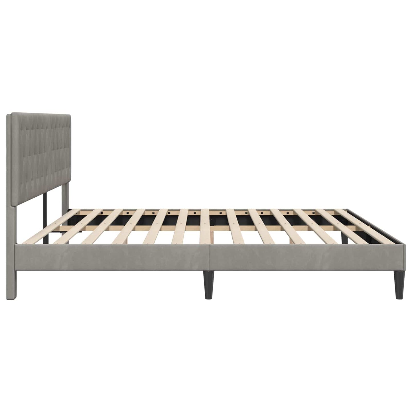 Struttura del letto Grigio Chiaro 200 x 200 cm Velluto | homemem39