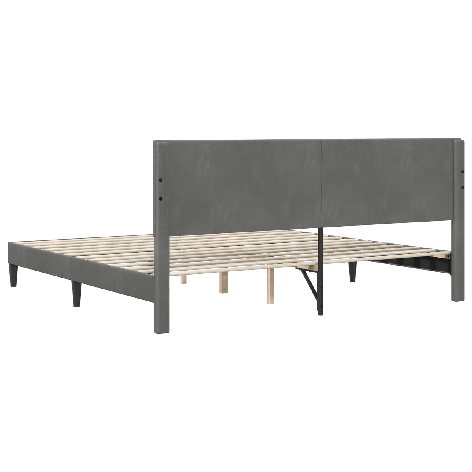 Struttura del letto Grigio Scuro 200 x 200 cm Velluto | homemem39