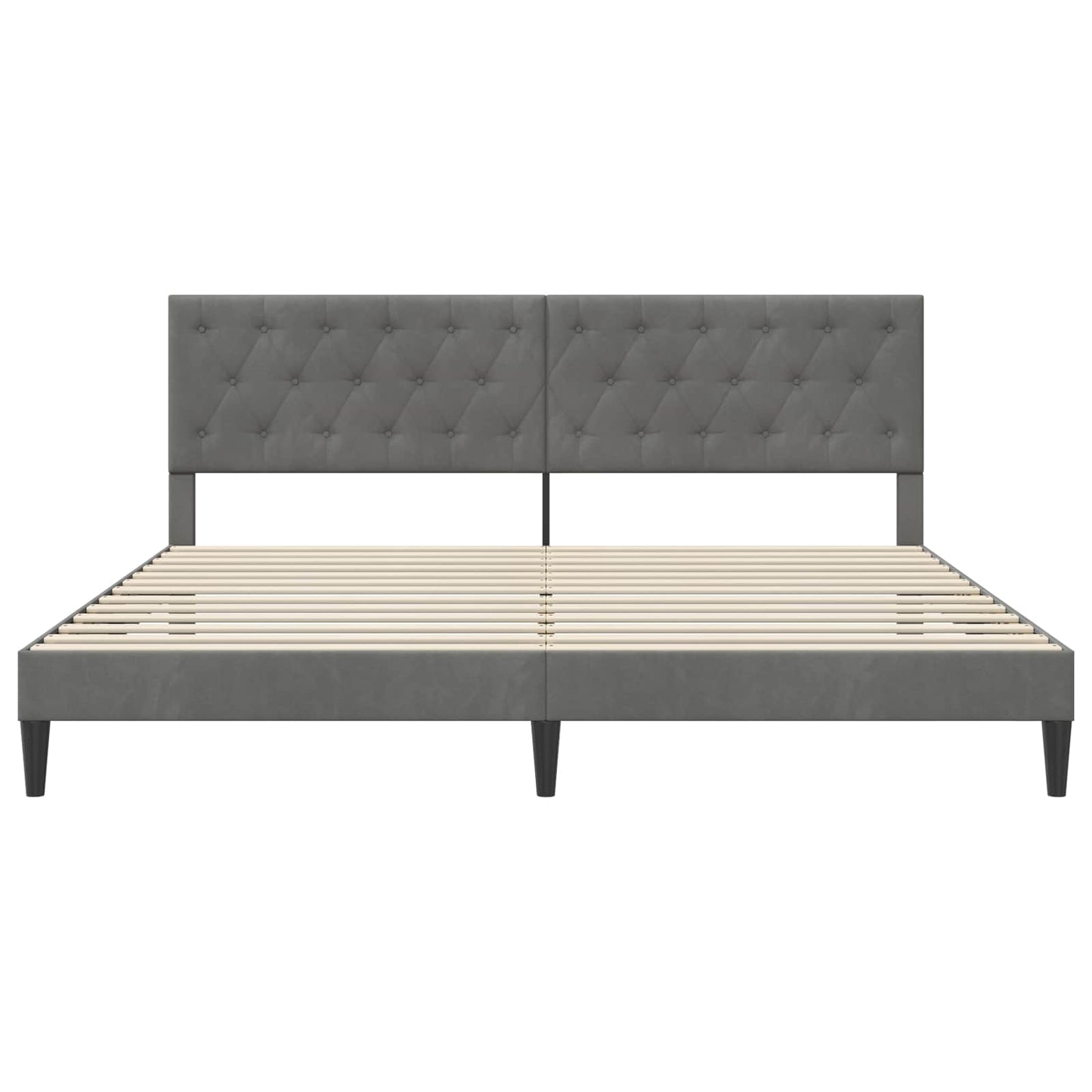 Struttura del letto Grigio Scuro 200 x 200 cm Velluto | homemem39