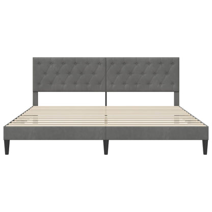 Struttura del letto Grigio Scuro 200 x 200 cm Velluto | homemem39