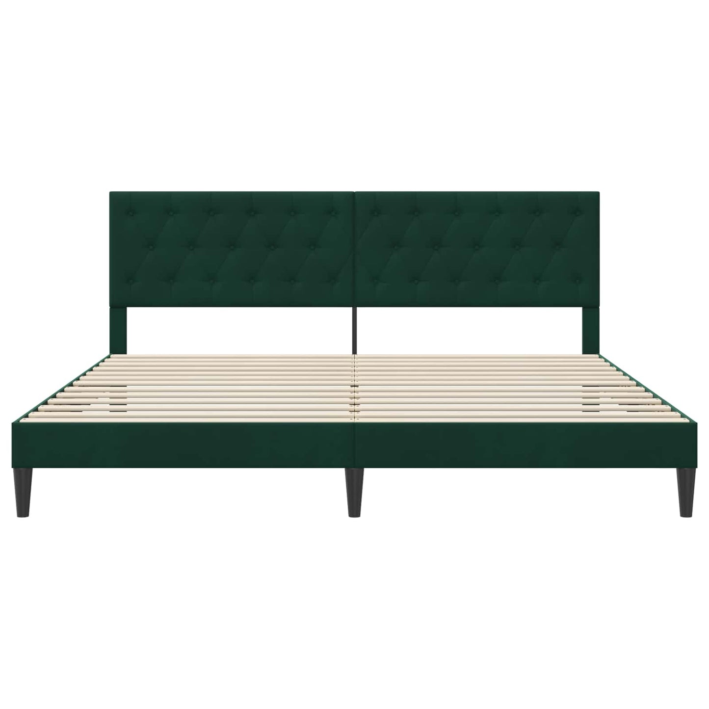 Struttura del letto Verde Scuro 200 x 200 cm Velluto | homemem39