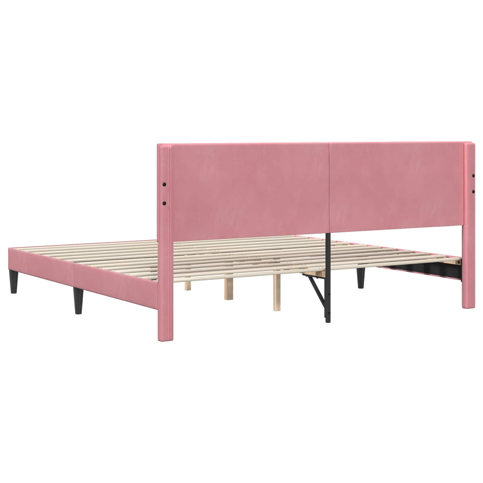 Struttura del letto con testiera Rosa 200 x 200 cm Velluto | homemem39