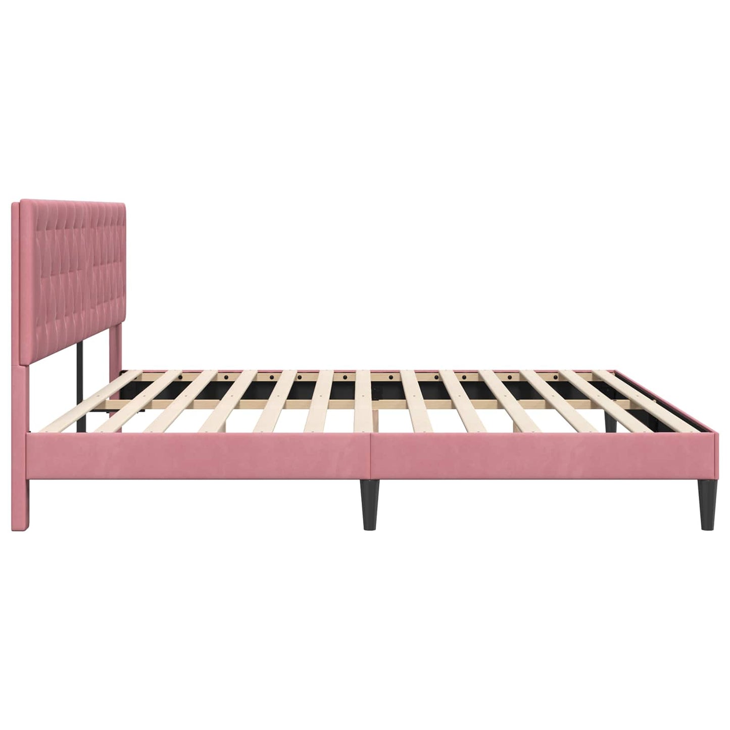 Struttura del letto con testiera Rosa 200 x 200 cm Velluto | homemem39