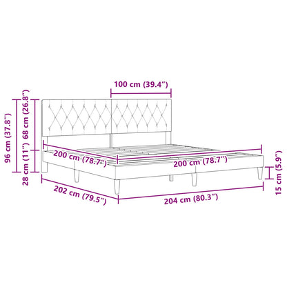 Struttura del letto con testiera Rosa 200 x 200 cm Velluto | homemem39