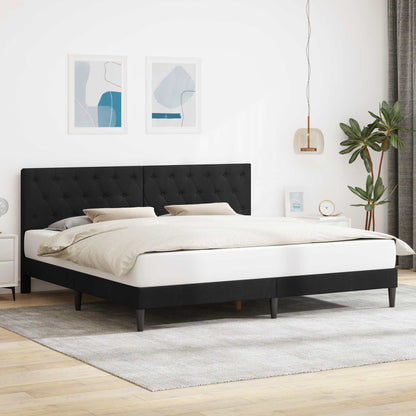 Struttura del letto con testiera Nero 200 x 200 cm Velluto | homemem39