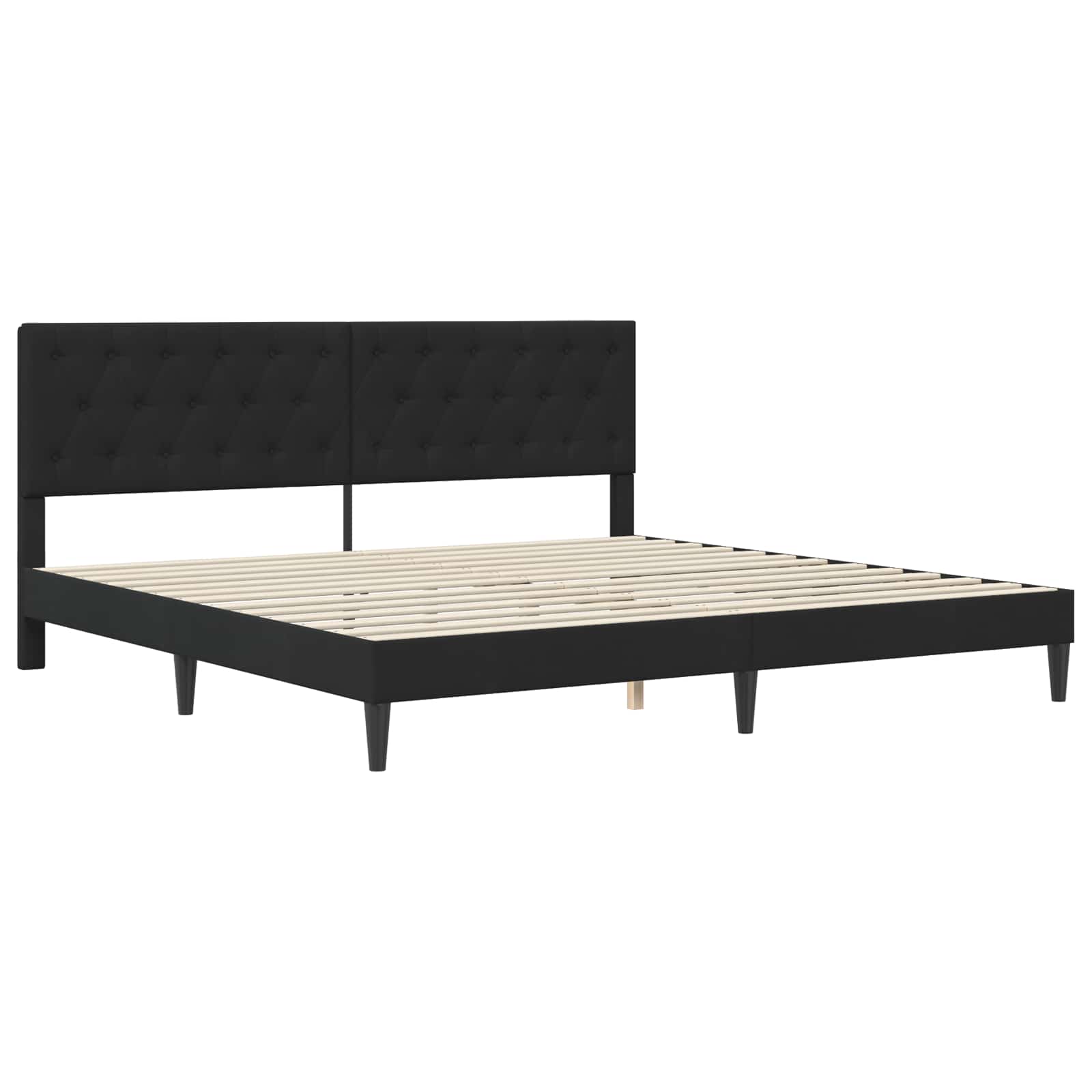 Struttura del letto con testiera Nero 200 x 200 cm Velluto | homemem39
