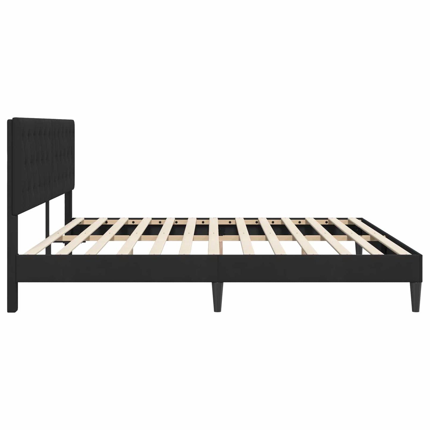 Struttura del letto con testiera Nero 200 x 200 cm Velluto | homemem39