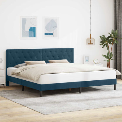 Struttura del letto con testiera Blu 200 x 200 cm Velluto | homemem39