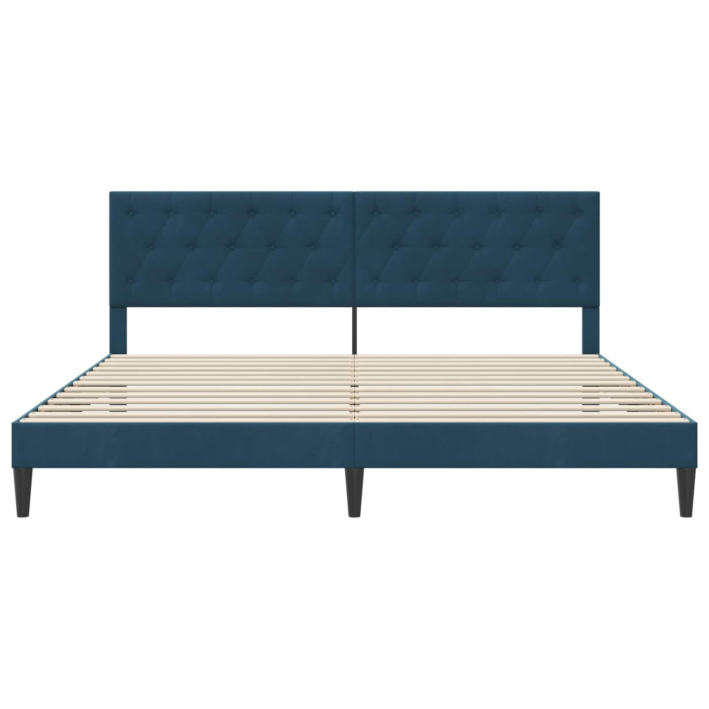 Struttura del letto con testiera Blu 200 x 200 cm Velluto | homemem39