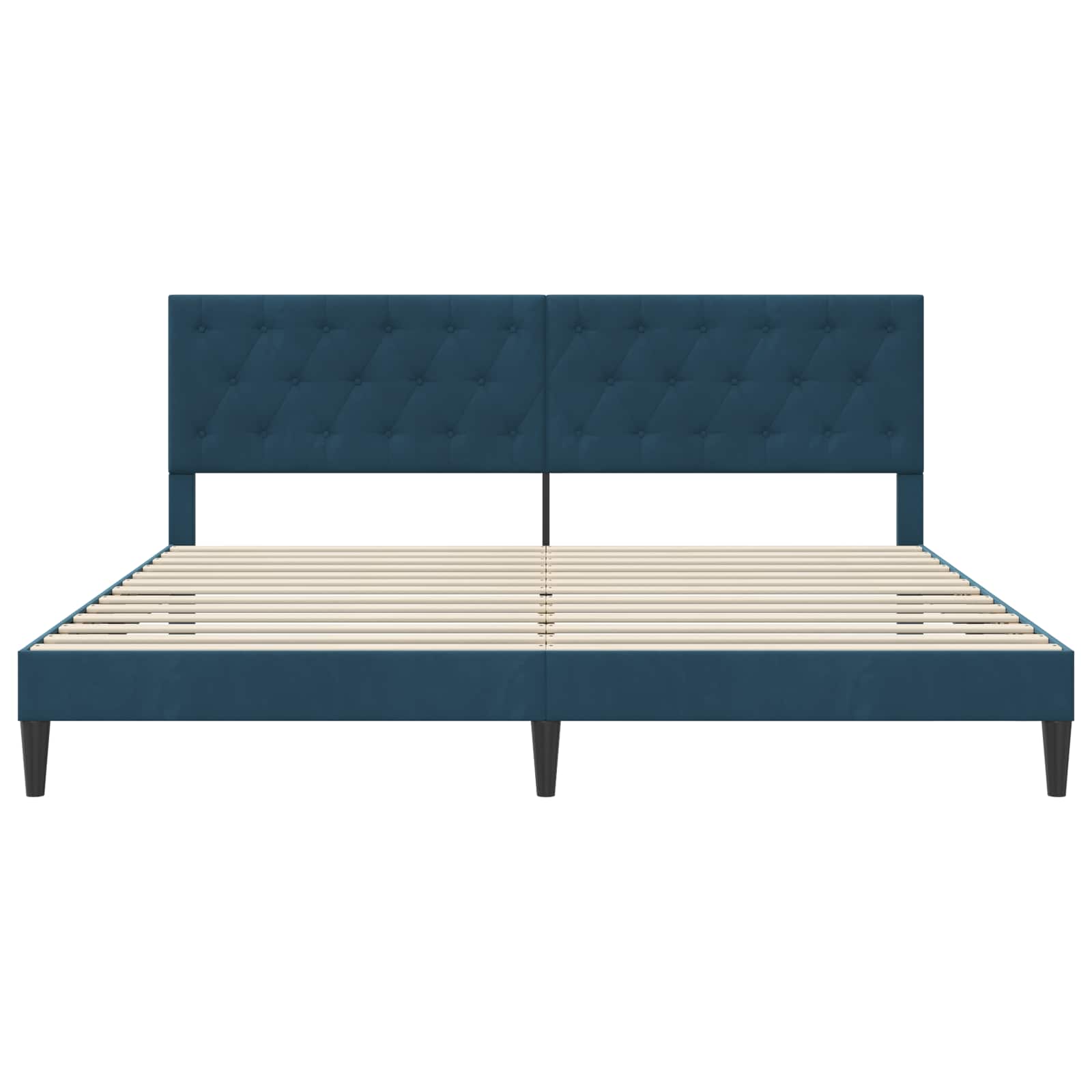 Struttura del letto con testiera Blu 200 x 200 cm Velluto | homemem39