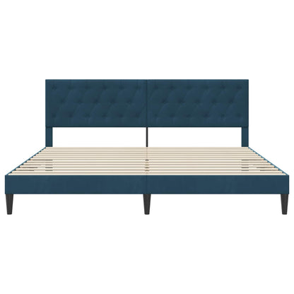 Struttura del letto con testiera Blu 200 x 200 cm Velluto | homemem39