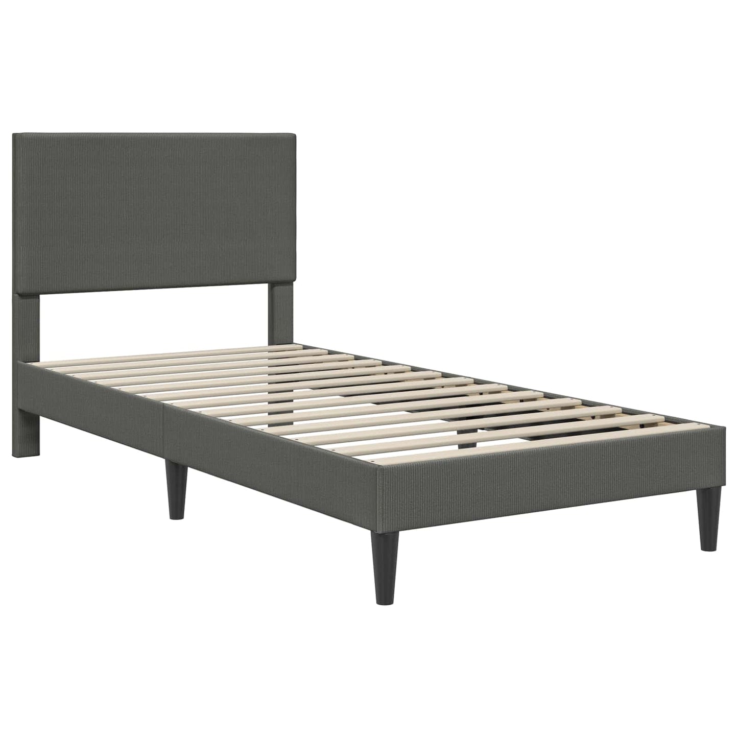 Struttura del letto Grigio Scuro 90 x 190 cm Tessuto in Cords | homemem39